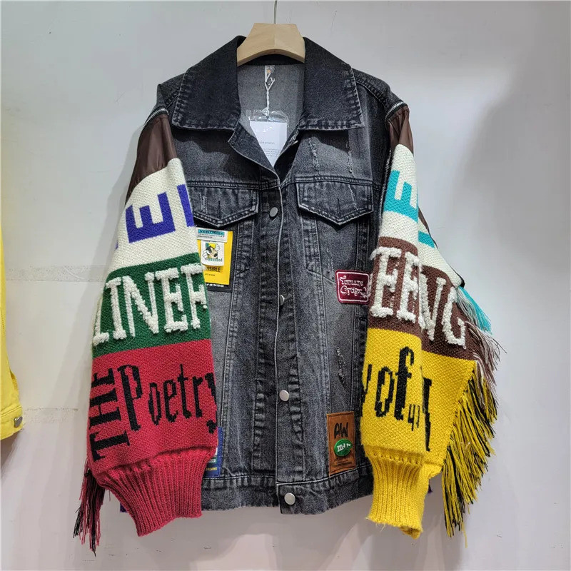 Streetwear Brand Pants - Women Denim Jacket Autumn Fashion Letter