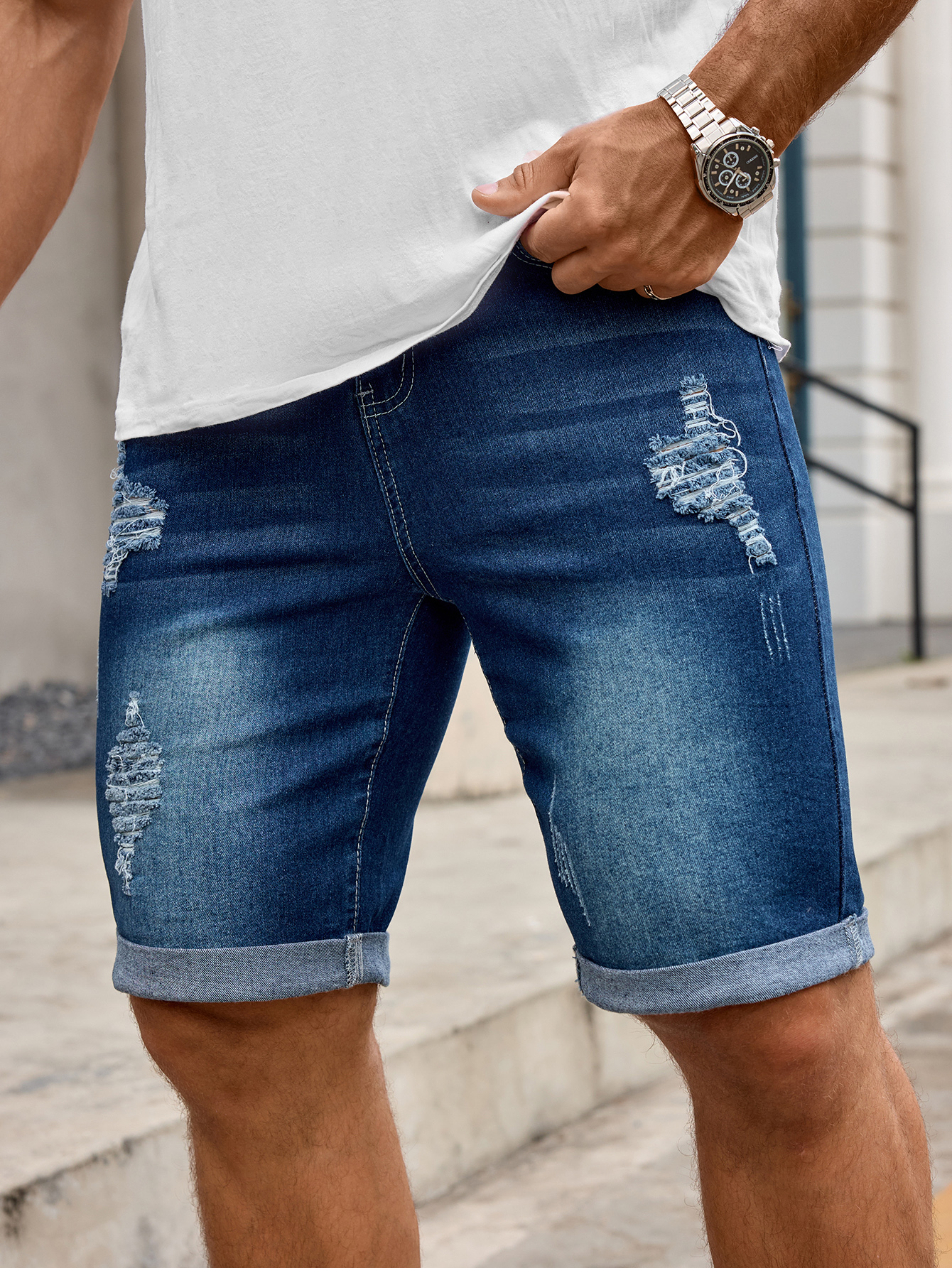 Streetwear Brand Pants - Men Denim Trousers Jeans Shorts Pants,