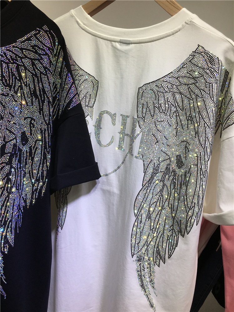 L-4XL Oversize Rhinestone Ange - đánh giá và giá Streetwear Brand Shirts