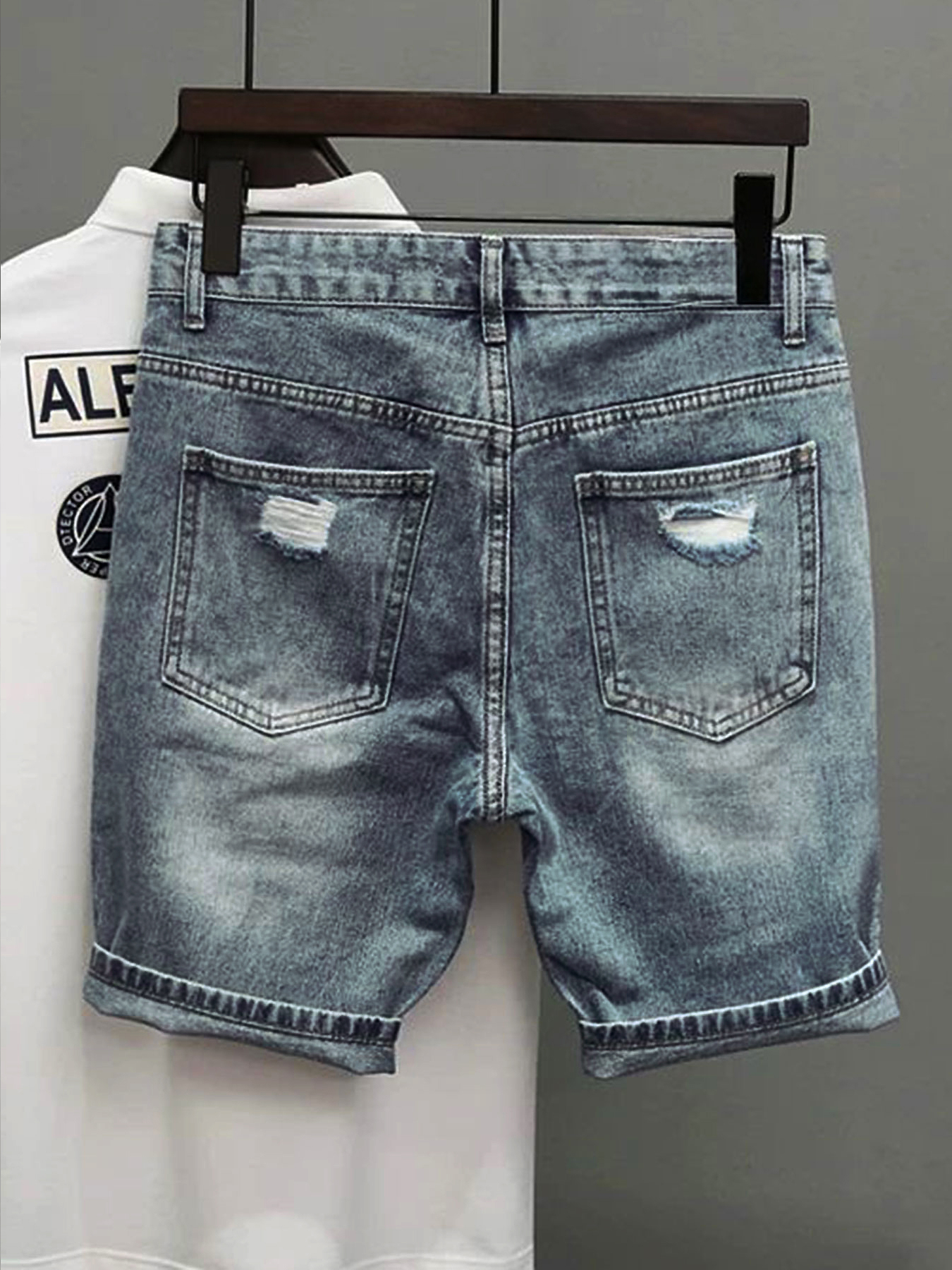 Light Blue Denim Shorts Men's  - đánh giá và giá Streetwear Brand Pants