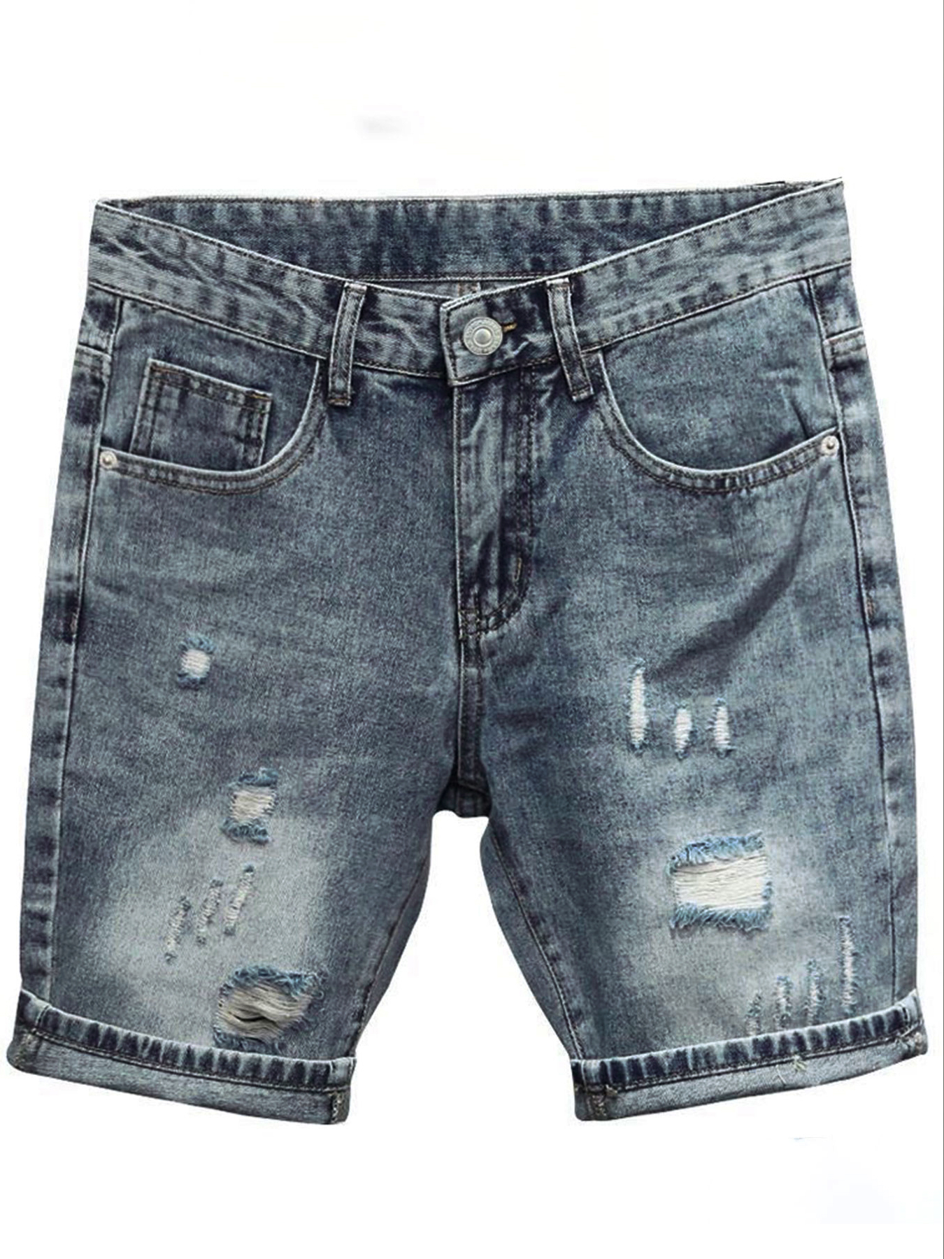 Light Blue Denim Shorts Men's  - đánh giá và giá Streetwear Brand Pants